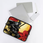 Red Sky And Golden Sun Samurai Print Laptop Sleeve