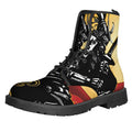 Red Sky And Golden Sun Samurai Print Lace-Up Boots