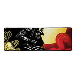 Red Sky And Golden Sun Samurai Print Long Kitchen Mat