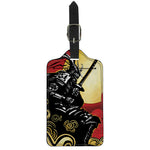 Red Sky And Golden Sun Samurai Print Luggage Tag