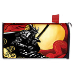 Red Sky And Golden Sun Samurai Print Mailbox Cover