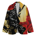 Red Sky And Golden Sun Samurai Print Men's Blazer