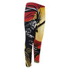 Red Sky And Golden Sun Samurai Print Men's Compression Pants