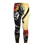 Red Sky And Golden Sun Samurai Print Men's leggings