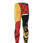 Red Sky And Golden Sun Samurai Print Men's leggings