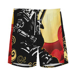 Red Sky And Golden Sun Samurai Print Men's Sports Shorts