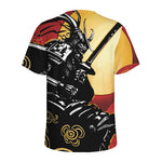 Red Sky And Golden Sun Samurai Print Men's Sports T-Shirt