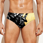 Red Sky And Golden Sun Samurai Print Men's Swim Briefs