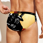 Red Sky And Golden Sun Samurai Print Men's Swim Briefs