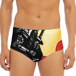Red Sky And Golden Sun Samurai Print Men's Triangle Swim Briefs