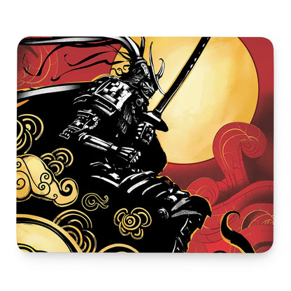 Red Sky And Golden Sun Samurai Print Mouse Pad