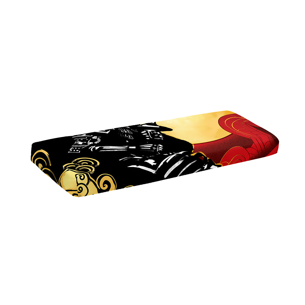 Red Sky And Golden Sun Samurai Print Piano Keyboard Cover