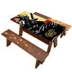Red Sky And Golden Sun Samurai Print Picnic Table Cover
