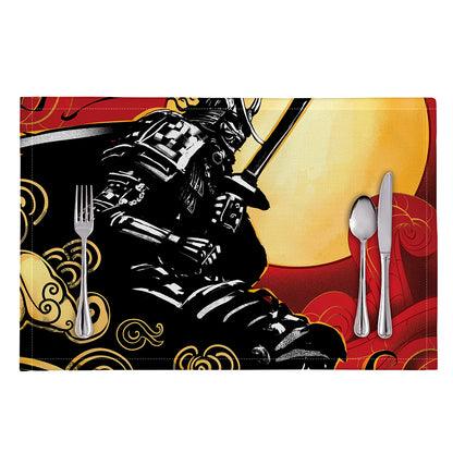 Red Sky And Golden Sun Samurai Print Placemat