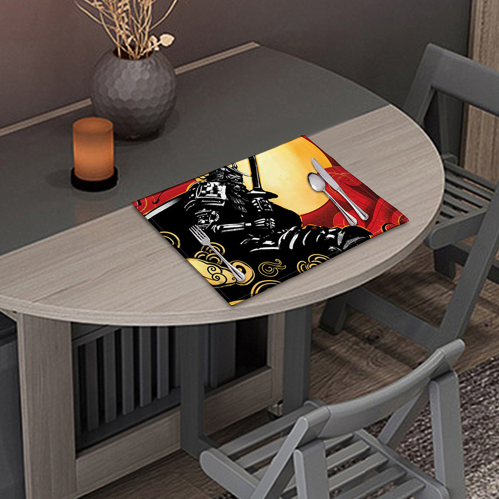 Red Sky And Golden Sun Samurai Print Placemat