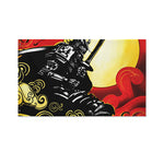 Red Sky And Golden Sun Samurai Print Polyester Flag