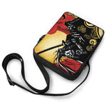 Red Sky And Golden Sun Samurai Print Rectangular Crossbody Bag
