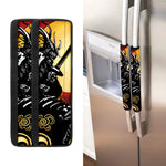 Red Sky And Golden Sun Samurai Print Refrigerator Handle Covers