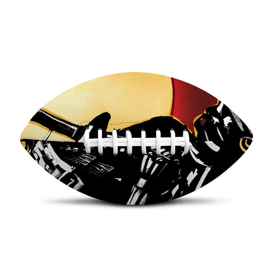 Red Sky And Golden Sun Samurai Print Rugby Ball