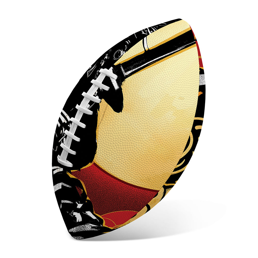 Red Sky And Golden Sun Samurai Print Rugby Ball