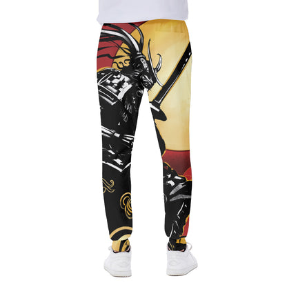 Red Sky And Golden Sun Samurai Print Scuba Joggers