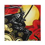 Red Sky And Golden Sun Samurai Print Silk Bandana