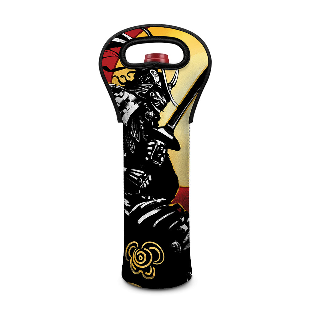 Red Sky And Golden Sun Samurai Print Single Neoprene Wine Tote