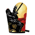 Red Sky And Golden Sun Samurai Print Single Oven Mitt
