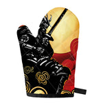 Red Sky And Golden Sun Samurai Print Single Oven Mitt