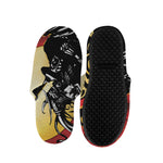 Red Sky And Golden Sun Samurai Print Slippers