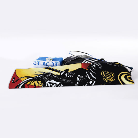 Red Sky And Golden Sun Samurai Print Sports Towel