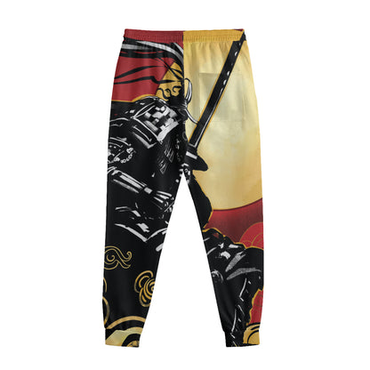 Red Sky And Golden Sun Samurai Print Sweatpants