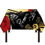 Red Sky And Golden Sun Samurai Print Tablecloth