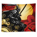 Red Sky And Golden Sun Samurai Print Tapestry