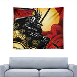 Red Sky And Golden Sun Samurai Print Tapestry