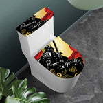 Red Sky And Golden Sun Samurai Print Toilet Lid And Tank Cover Set