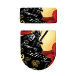 Red Sky And Golden Sun Samurai Print Toilet Lid And Tank Cover Set