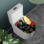 Red Sky And Golden Sun Samurai Print Toilet Lid Cover