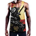 Red Sky And Golden Sun Samurai Print Men's Workout Tank Top