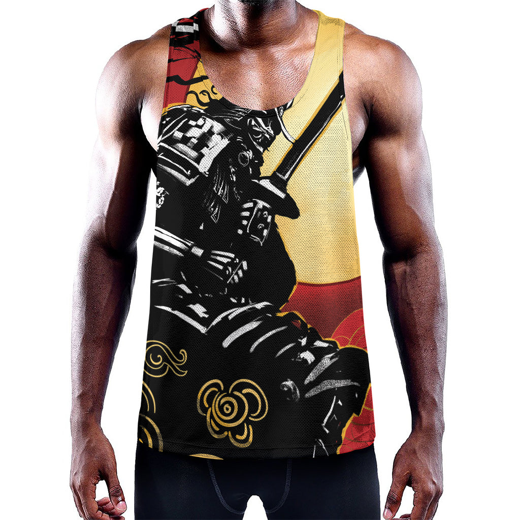 Red Sky And Golden Sun Samurai Print Training Tank Top