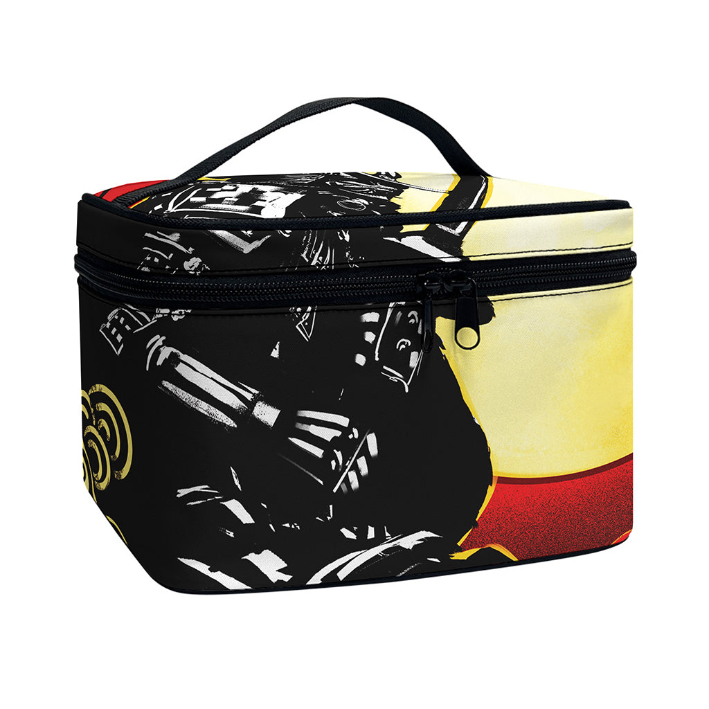 Red Sky And Golden Sun Samurai Print Travel Makeup Bag