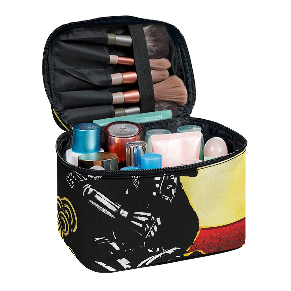 Red Sky And Golden Sun Samurai Print Travel Makeup Bag
