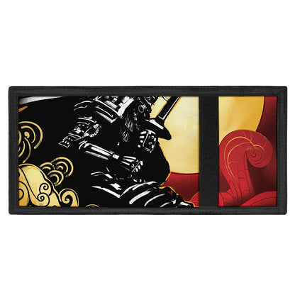 Red Sky And Golden Sun Samurai Print Trifold Wallet