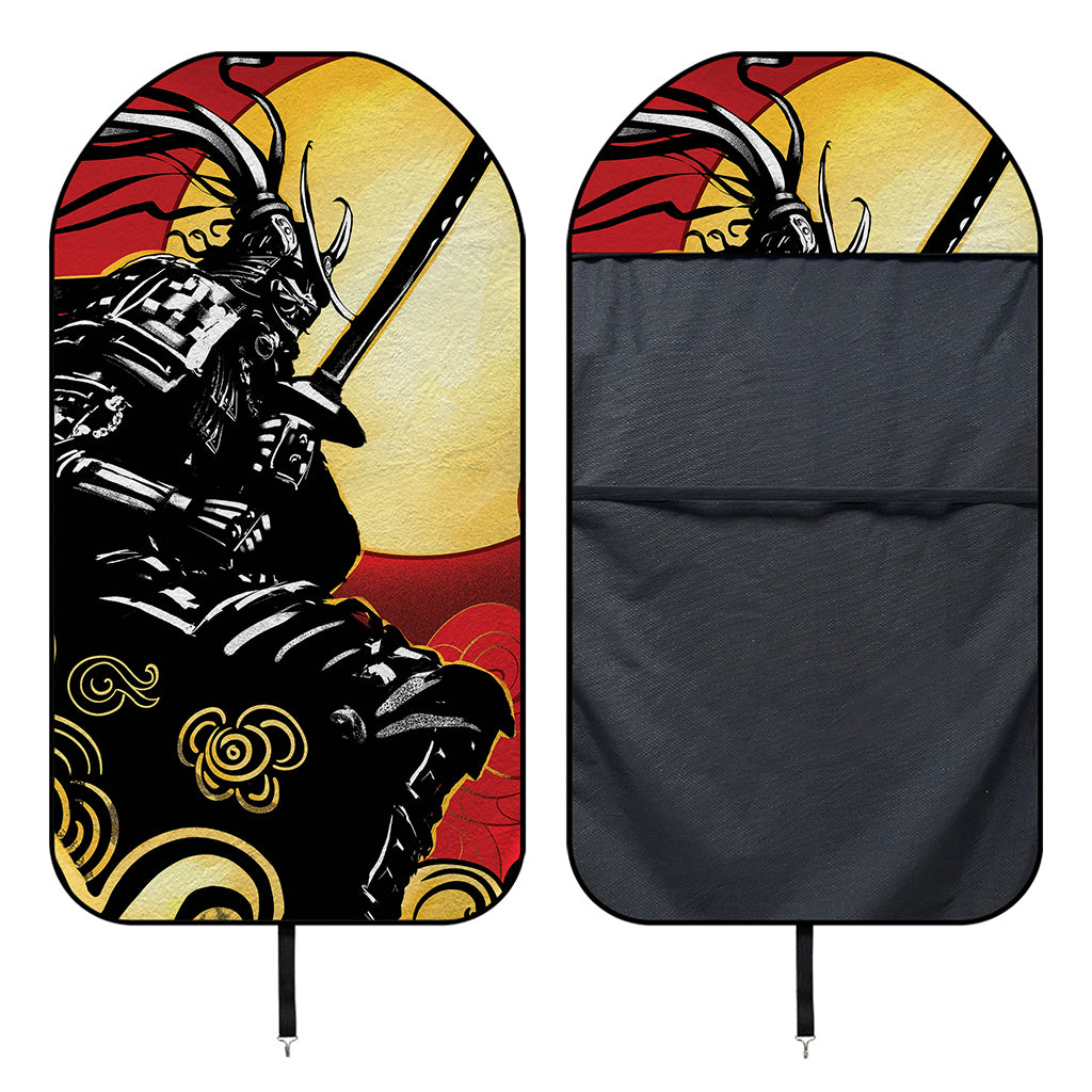 Red Sky And Golden Sun Samurai Print Waterproof Car Seat Cover