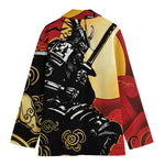 Red Sky And Golden Sun Samurai Print Women's Blazer