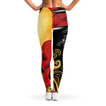 Red Sky And Golden Sun Samurai Print Women's Leggings