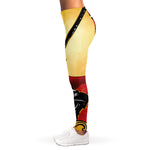 Red Sky And Golden Sun Samurai Print Women's Leggings