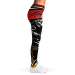 Red Sky And Golden Sun Samurai Print Women's Leggings