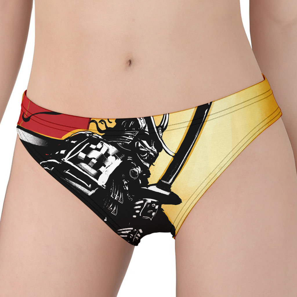 Red Sky And Golden Sun Samurai Print Women's Panties