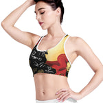 Red Sky And Golden Sun Samurai Print Women's Sports Bra